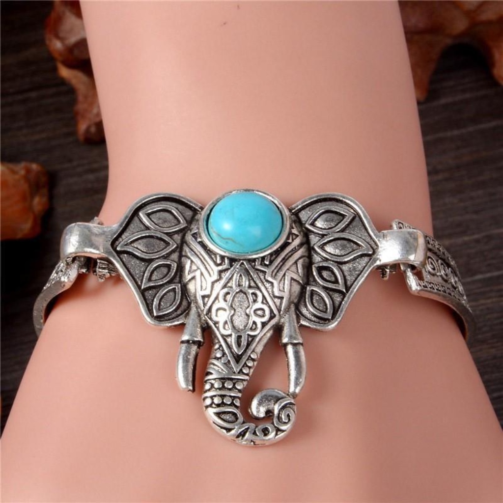 Natural Stone Elephant Bracelet
